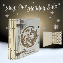 Load image into Gallery viewer, Personalized Family Name Wooden Advent Calendar - Handcrafted Christmas Countdown Heirloom
