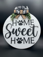 Load image into Gallery viewer, Home Sweet Home Paw Print Sign
