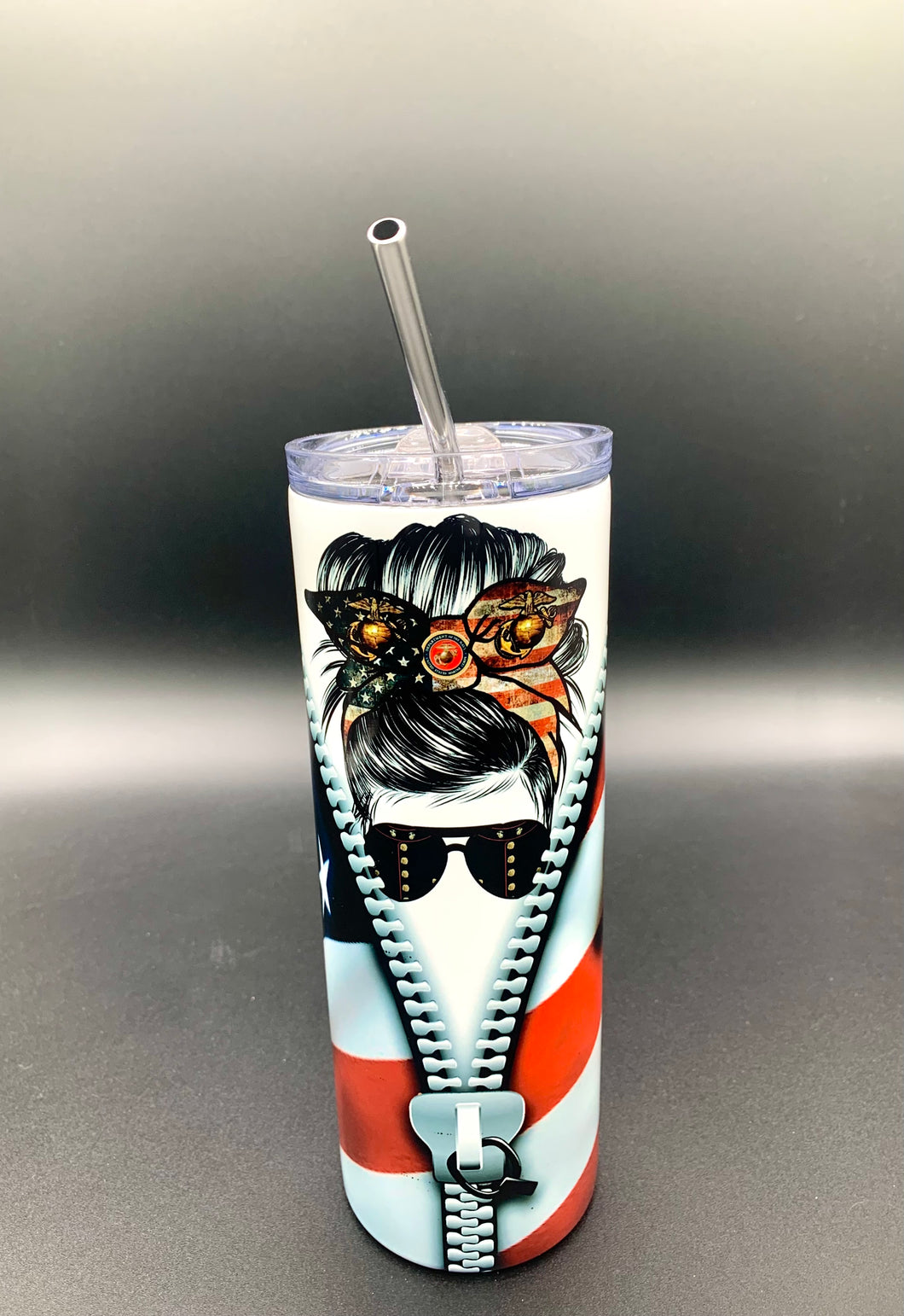 Messy Bun Aviators Marine 20oz Tumbler