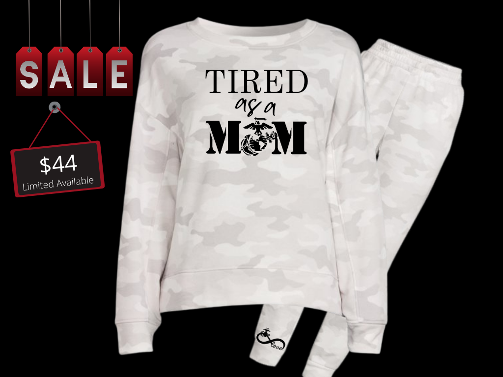 Tired As a MOM Marine Mom Pajama Set