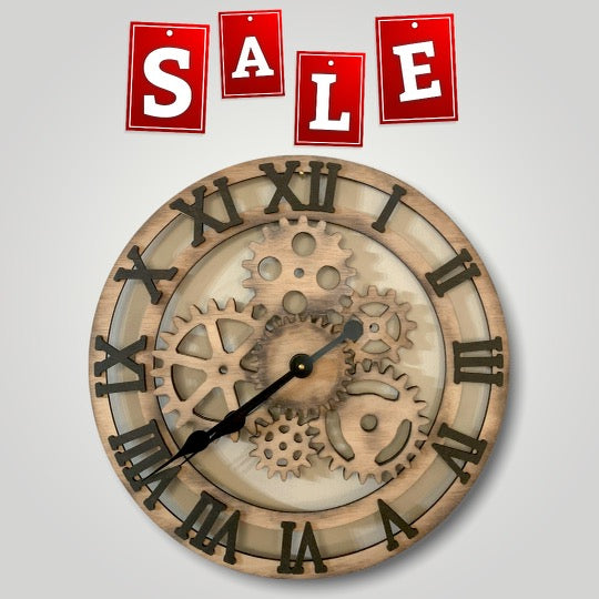 SALE - 20” Gear Design Clock